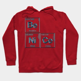 Element Of Being Nice Periodic Table blue metallic Hoodie